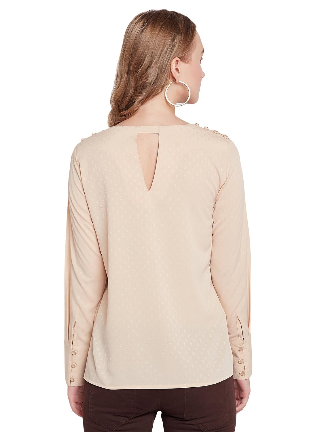 marie claire women beige self-design top