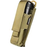 LIGHTFE Flashlight Holster Flashlight Holder Molle Torch Nylon Holster Pouch Suitable for Flashlights with a Maximum Diameter of 4.5CM(1.77 inches and a Length of 15CM-20CM(6-8 inches Gold