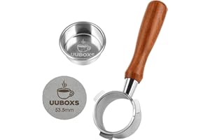 UUBOXS 54mm Bottomless Portafilter for Barista Express BES870XL, Bottomless Naked Portafilter with Filter Basket & Puck Scree