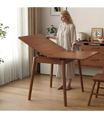Amazon.com - ZXLPHA Round Folding Dining Table, Drop Leaf Kitchen