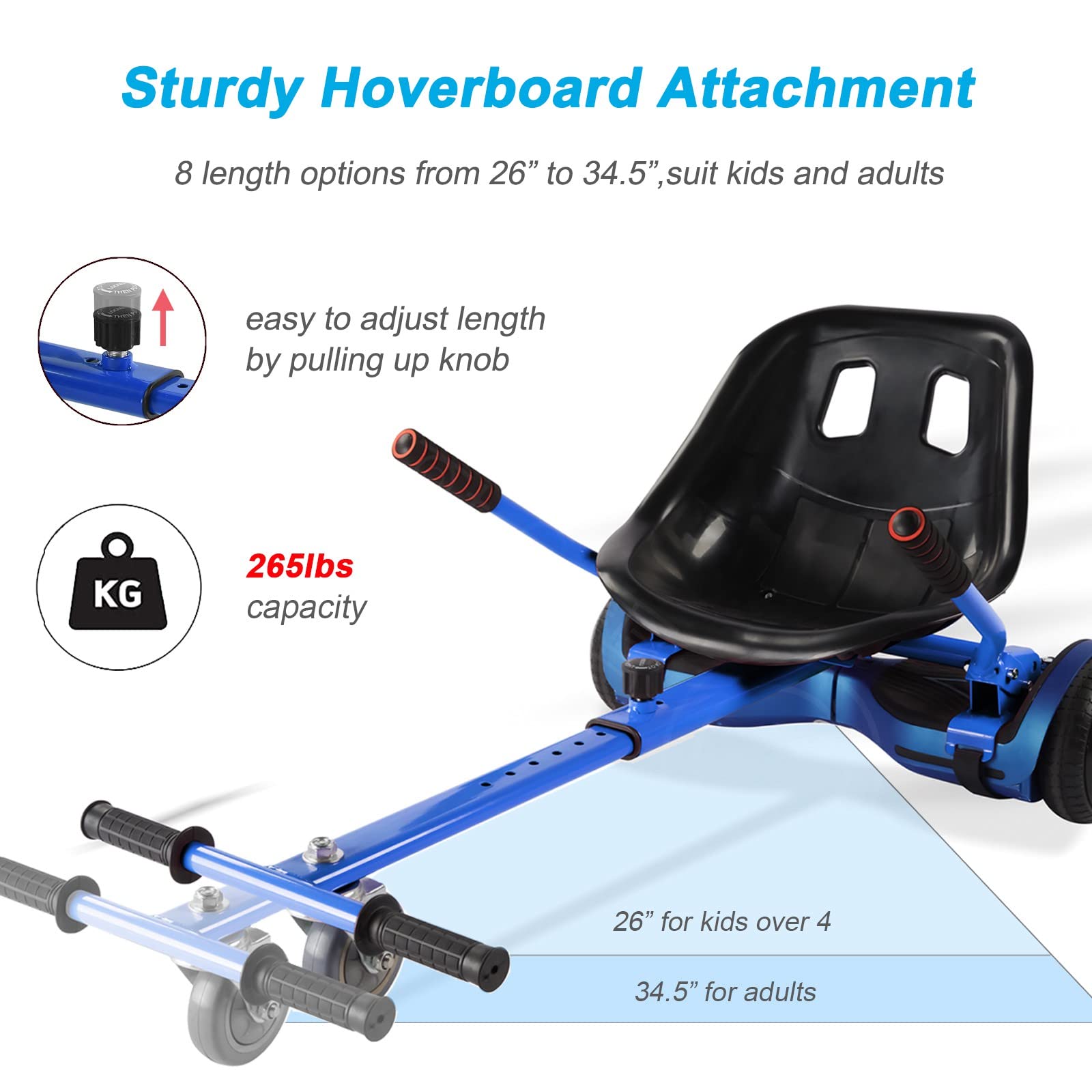 Hoverboard Seat Attachment 265lbs Capacity, 26