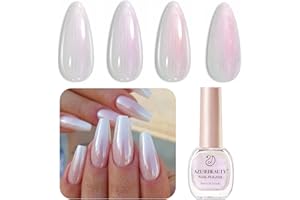 AZUREBEAUTY Chrome Quick Dry Nail Polish | Shine Pearl, Natural Lustrous Enamel | DIY Manicure & Pedicure with Chrome Finish