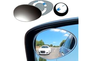 UTOPICAR Blind Spot Car Mirrors: Semi Oval Convex Rear View - HD Glass Side Car Mirror - Blindspot Can Be Installed Fixed or Adjustable - Pack of 2