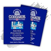 Goddard's Silver Polishing Cloth, Silver Cleaner &amp; Tarnish Remover, 2 Pack | For Plated or Sterling Silver, Gold, Jewelry &amp; Antiques, Reusable Lint-Free Design, Leaves Tarnish Protection