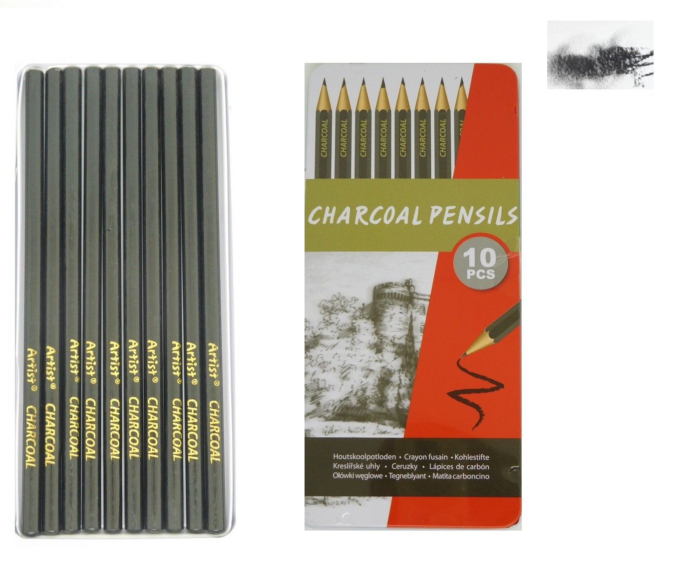 85off Lot De 10 Crayon Fusain Dessin Art Créatif Peinture