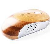 Icemouse Wireless Bamboo Mouse &ndash; Rechargeable Silent Optical Mouse, 4 DPI, USB Receiver, Eco-Friendly for Laptop &amp; PC