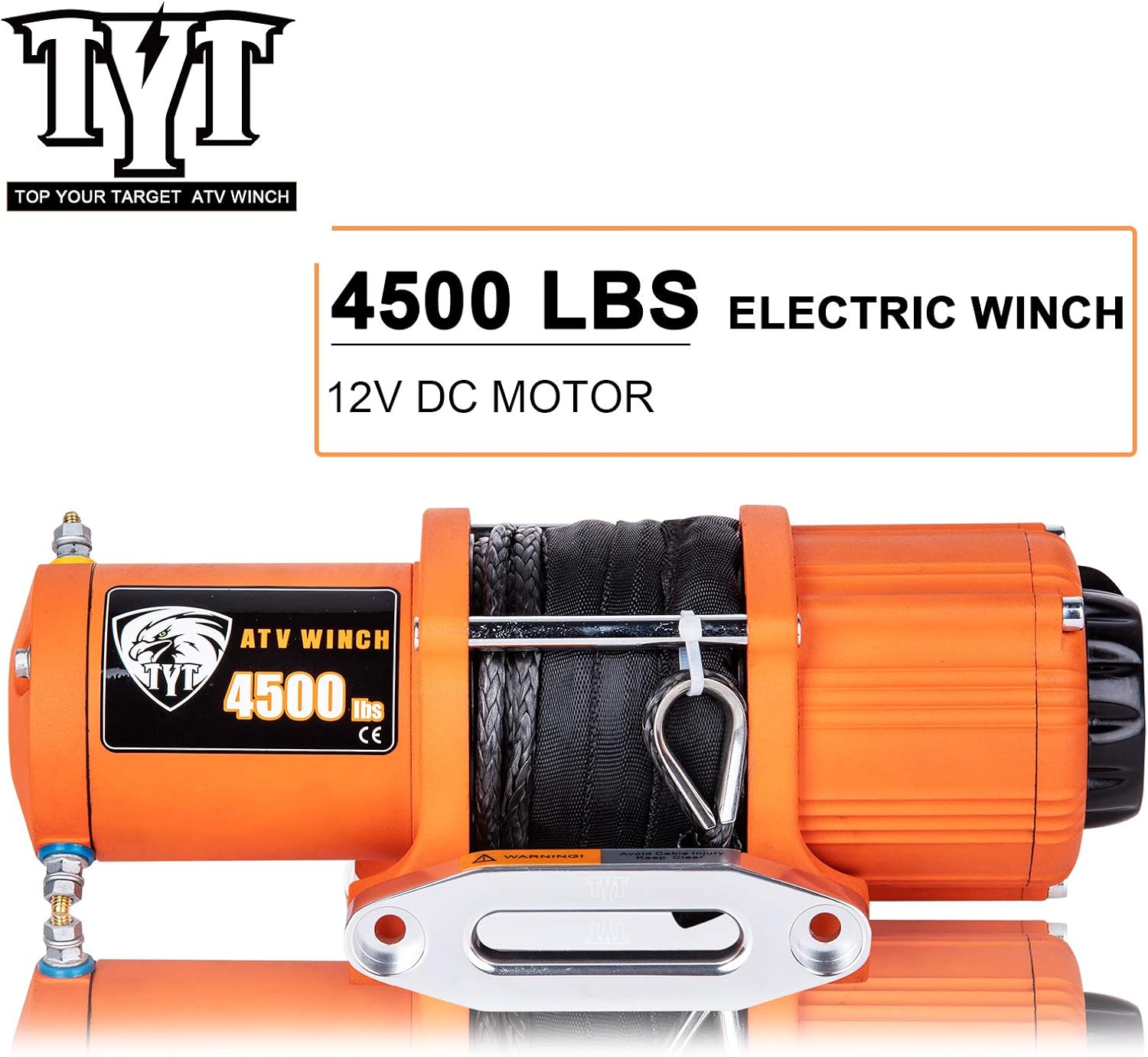 TYT 4500 lb. Advanced Load Electric Synthetic Rope Winch for Towing ATV/UTV Off Road Kits, 12V Electric Winch with Hawse Fairlead, 2 Wireless Remotes and Mounting Bracket: Home Improvement