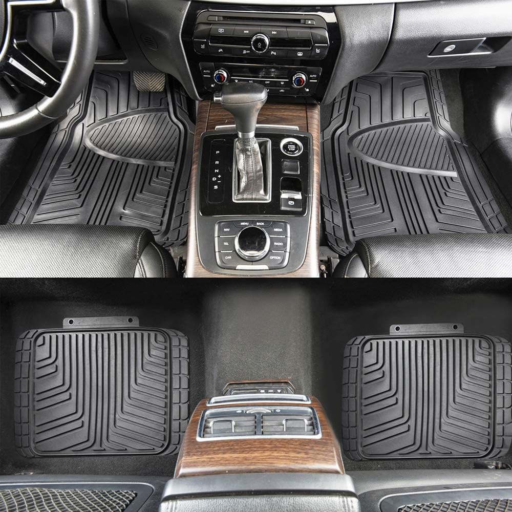 Amazon Basics 4-Piece All-Season Rubber Floor Mat for Cars SUVs and Trucks, Black - Image 3