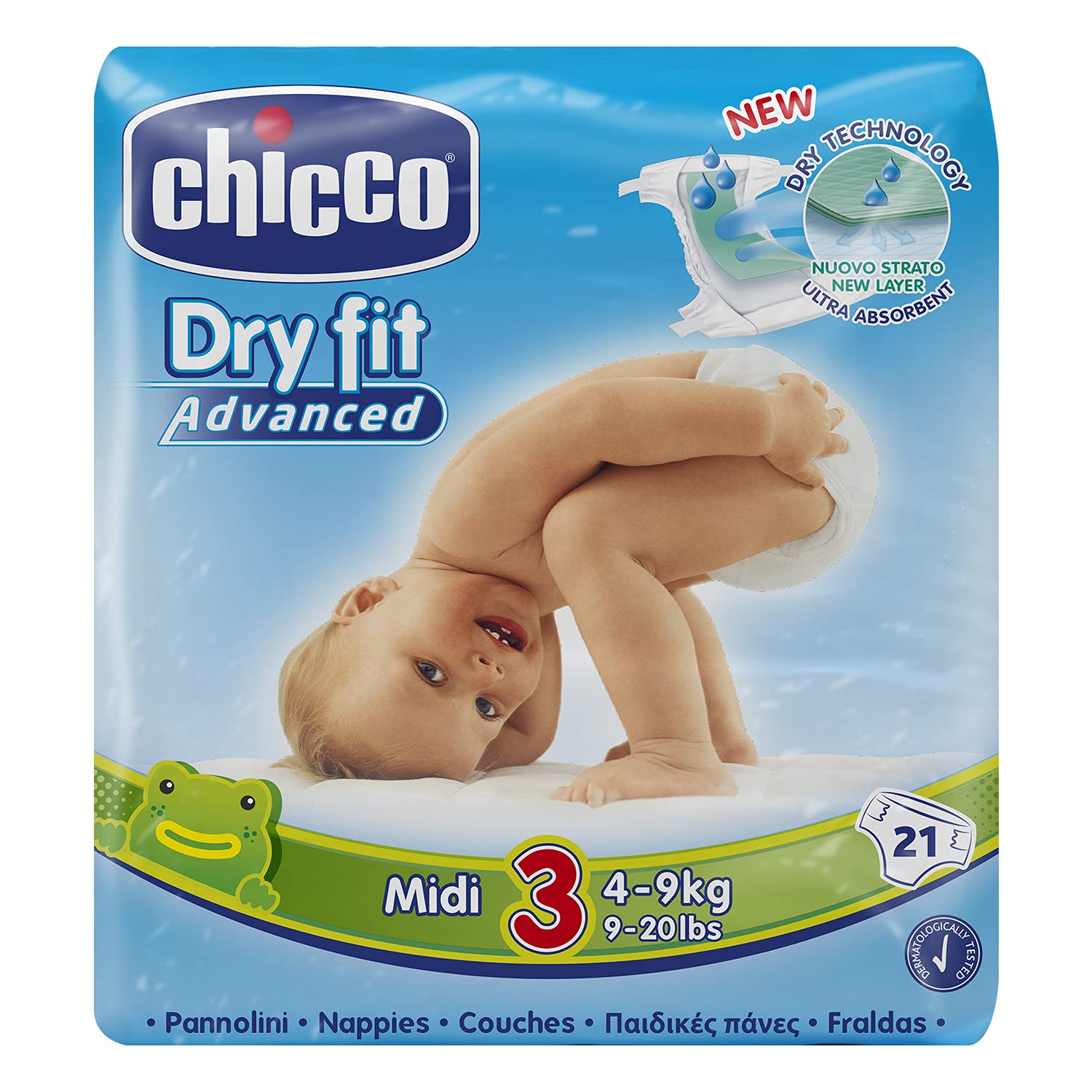 Chicco Dry Fit Midi Size 3 Nappies Advanced Set of 21