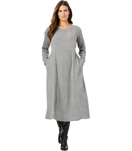 Woman Within Plus Size Thermal Knit A-Line Dress