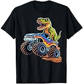 Monster Truck Dinosaur Birthday Party Monster Truck Boy T-Shirt