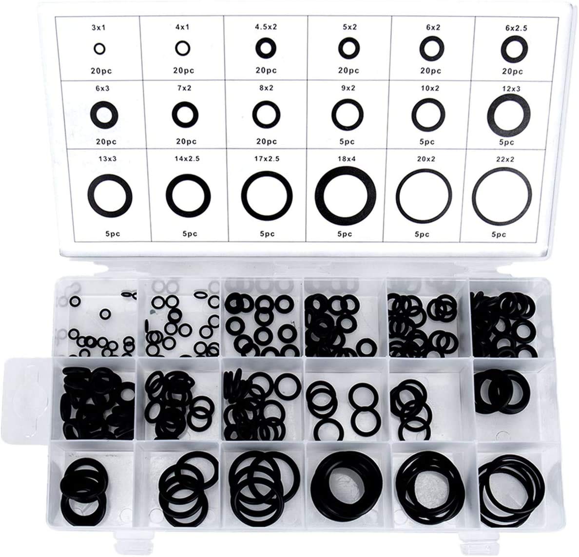 Sealing Rings Rubber O-Ring Sealing Gasket Rings 225 Pcs 18 Sizes Washer Seal Assortment Set
