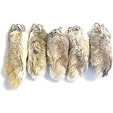 Dangerous Threads Rabbit Rabbits Foot Keychain White / Natural 5 Pcs