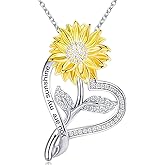 BELLNA 925 Sterling Silver Sunflower Necklace for Women Gifts for Wife You Are My Sunshine Necklaces for Girlfriend Jewelry for Mom on Mother’s Day Valentine's Day Birthday Christmas Gift for Her