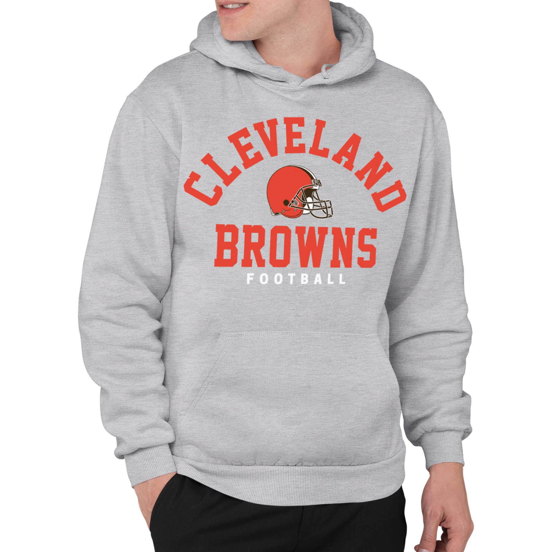 Junk Food Clothing x NFL - Cleveland Browns - Classic Team Logo - Unisex Adult Pullover Fleece Hoodie for Men and Women - Size XX-Large Image