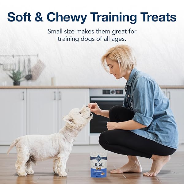 BLUE BUFFALO BITS SOFT DOG TREATS FOR TRAINING, MADE WITH NATURAL INGREDIENTS & ENHANCED WITH DHA, CHICKEN RECIPE, 11-OZ BAG