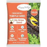 Happy Wings 10LB Thistle Seed Bird Food, 100% Natural, Extra Clean, No Grow | Oil Rich, High Fat &amp; Energy Content, Single Grain, USDA &amp; BRC-GS Approved, Finches, Sparrows, Chickadees, Cardinals, No Mess