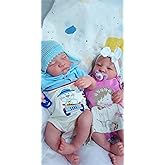 GYCV Lifelike Reborn Baby Dolls Twins Boy and Girl 20 Inch Weighted Full Body Silicone Realistic Newborn Baby Dolls Twins Real Life Baby Dolls Twin with Feeding Accessories Birthday Gifts for Kids