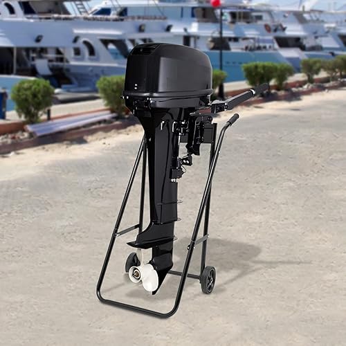 Outboard Boat Motor Stand Folding Engine Support Stand w/2 Wheels