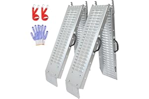 BEJONI 66" Folding Truck Ramps, 880 Lbs Capacity Steel Loading Ramps for Pickup Trucks, Foldable Ramp for Lawn Mower, Motorcycle, Dirt Bike, ATV, UTV, Trailer, 2-Pack