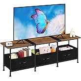ETELI TV Stands for Living Room Entertainment Center with Fabric Dressers 50/55/60 inch Television Stands Tables TV Cabinet Console Table with Storage for Bedroom