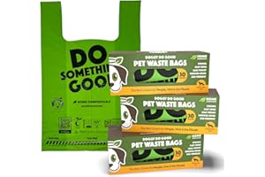 Doggy Do Good Poop Bags for Dogs (90 Ct), Easy Open Dog Poop Bags Single Roll, Certified Home Compostable