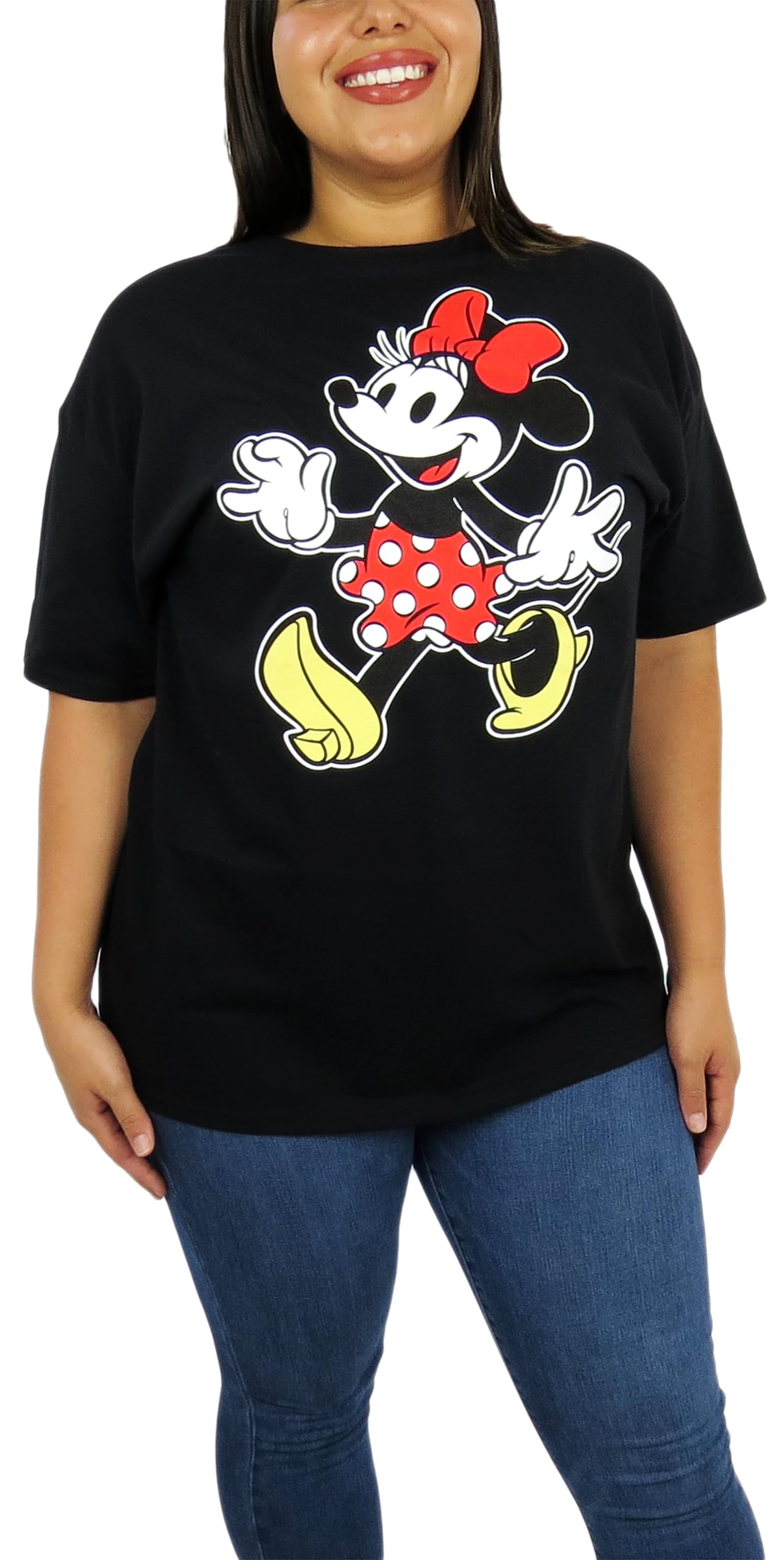 Photo 1 of Disney Womens Minnie Mouse Plus Size Tee (US, Alpha, 1X, Plus, Regular, Black)