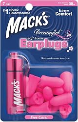 Mack's Dreamgirl Soft Foam Earplugs 7 Pairs w/ Aluminium Case for Small Ears view 1