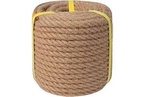 CRAYZA Twisted Manila Rope (1/2 in x 100 ft) Jute Rope Natural Hemp Rope for Crafting, Cat Scratching Post, DIY Projects