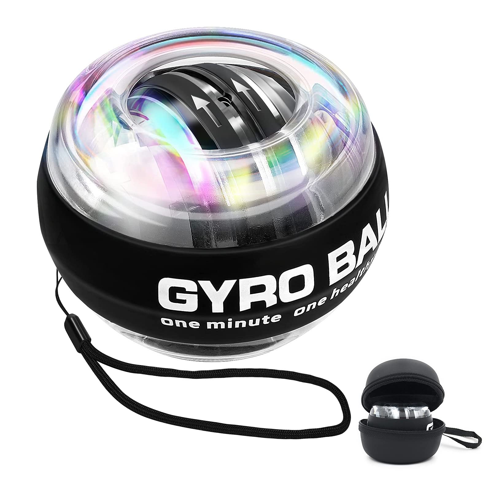 Uciy パワーボール オートスタート機能 握力 ボール LED発光 スナップボール 手首 前腕 筋トレ 握力 トレーニング ツイストボール ストラップ付き商品画像