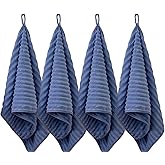LMMINBZ 4PCS Blue Microfiber Hand Towels for Bathroom Christmas Decorations Quick Dry Small Towel Set for Bathroom Kitchen 14 x29.6inch