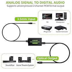 LiNKFOR 3.5mm to SPDIF Converter Analog to Digital