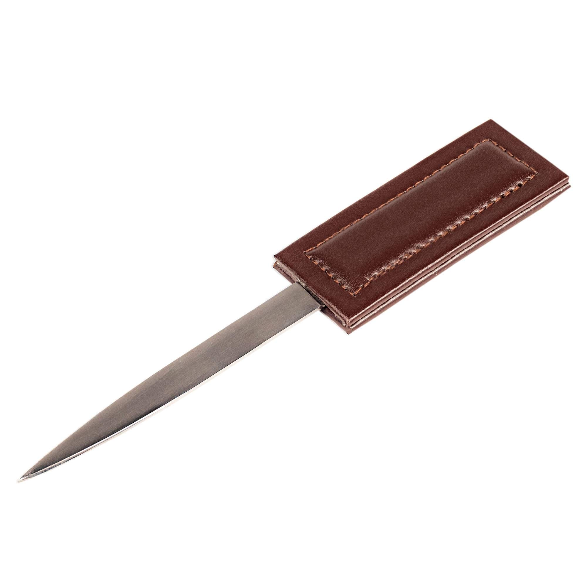 Dacasso Dark Brown Bonded Leather Letter Opener, 20.32 x 3.48 x 0.64 cm
