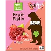 Bear Strawberry Raspberry Fruit Rolls Variety Pack, 8.4 OZ