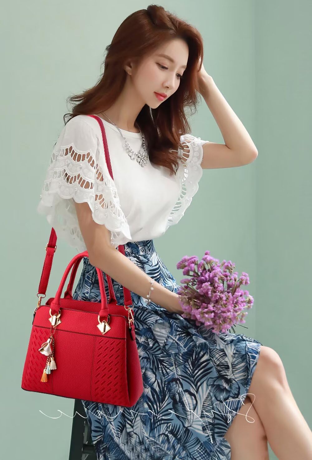 Quntum A.E Women's Shoulder Bag, Handbag, PU Leather, Cross-body Bag, 2-way Bag, Commuting to Work or School, Parties, After-parties, Casual, Work