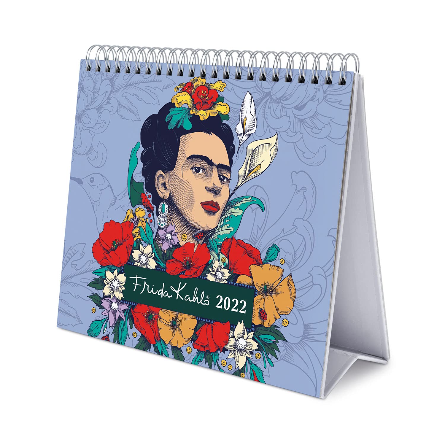 Grupo Erik Official Frida Kahlo Calendar 2022 - Desktop Calendar 2022 Frida Kahlo Desk Calendar 2022-12 Month 2022 Planner, Blue, CS22008 — image 1