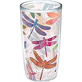 Tervis Made in USA Double Walled Dragonfly Mandala Insulated Tumbler Cup Keeps Drinks Cold & Hot, 16oz Unlidded, Classic