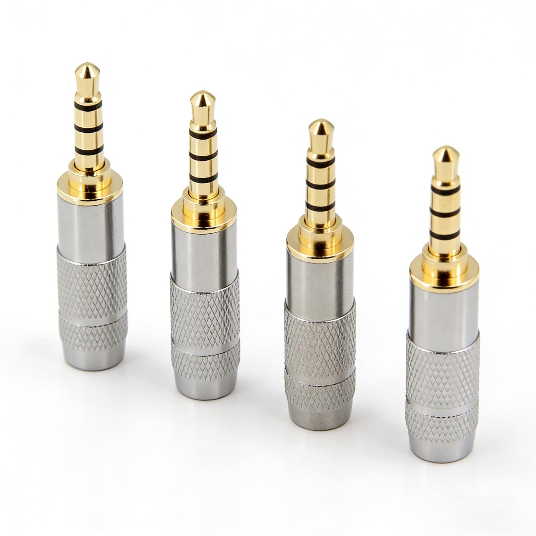 RHINORO 4 Pieces Quality 3.5mm 4-Poles Jack Plug Solder Soldering Phone End Terminal for Moible Phone Earphone Headphone Headset