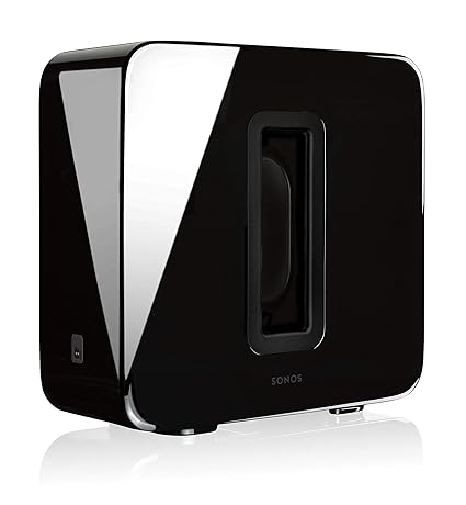 Sonos Sub, schwarz – Leistungsstarker WLAN Subwoofer für dynamische & tiefe Bässe für alle Sonos Speaker – Eleganter Multiroo