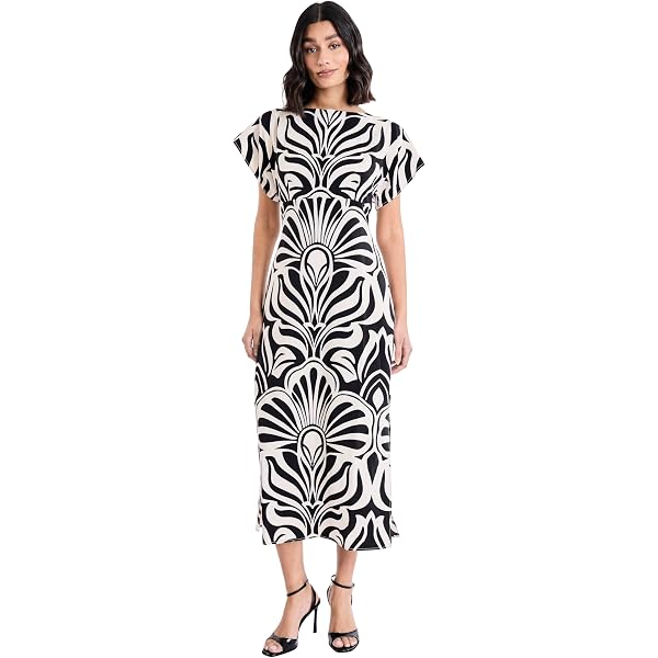 sleeveless draped front asymmetric hem dress donna morgan for maggy Rosy Draped Asymmetrical Dress in Coral Maze