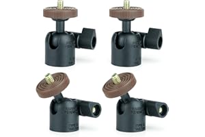 (4 Pack) LINCO Lincostore 1/4" Swivel Mini Ball Head Screw Tripod Mount for DSLR Camera Camcorder Light Bracket A020 for Cell Phone Holder (A020-4)