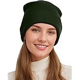 Womens Satin Lined Beanie Wool Knit Cuffed Warm Winter Hats for Women Men Soft Slouchy Silk Lining Beanies Skull Cap