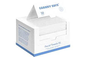 GRANNY SAYS Disposable Face Towels, 50 Count Large Facial Cleansing Wipes, Disposable Face Cloths for Sensitive Skin, Super S
