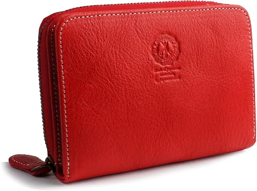 Amazon E Mono イーモノ 二つ折り財布 栃木レザー メンズ レディース 本革 牛革 レザー ハンドメイド 日本製 国産 高級 ビジネス カジュアル ベーシック ユニセックス ウォレット レッド E Mono イーモノ シューズ バッグ