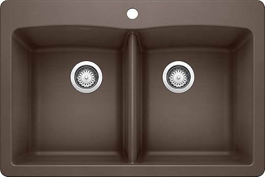 Blanco 440218 Diamond Silgranit Double Bowl Drop In Or Undermount
