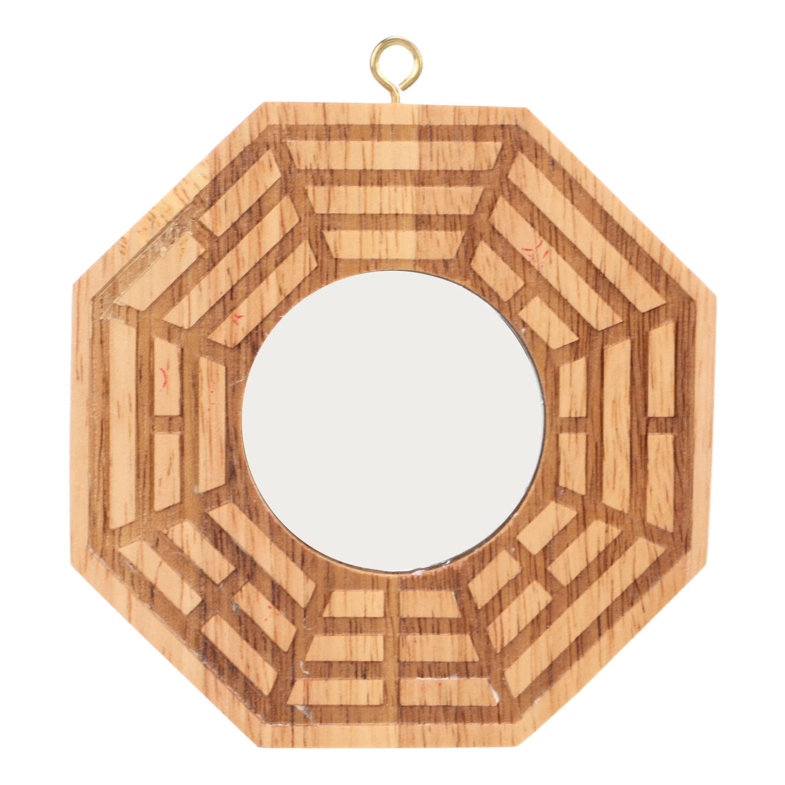 Wooden Bagua Mirror Brass Concave Bagua Hanging Bagua Pendant Protection Charm Feng Shui Bagua Mirror