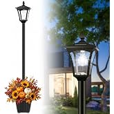 Derynome 72" Solar Post Lights Outdoor, 6000K Cool White Solar Lights | Waterproof Solar Lamp Ligts with Planter, Dusk to Dawn Garden Lights for Backyard, Pathway, Patio,Lawn, Driveway Decor