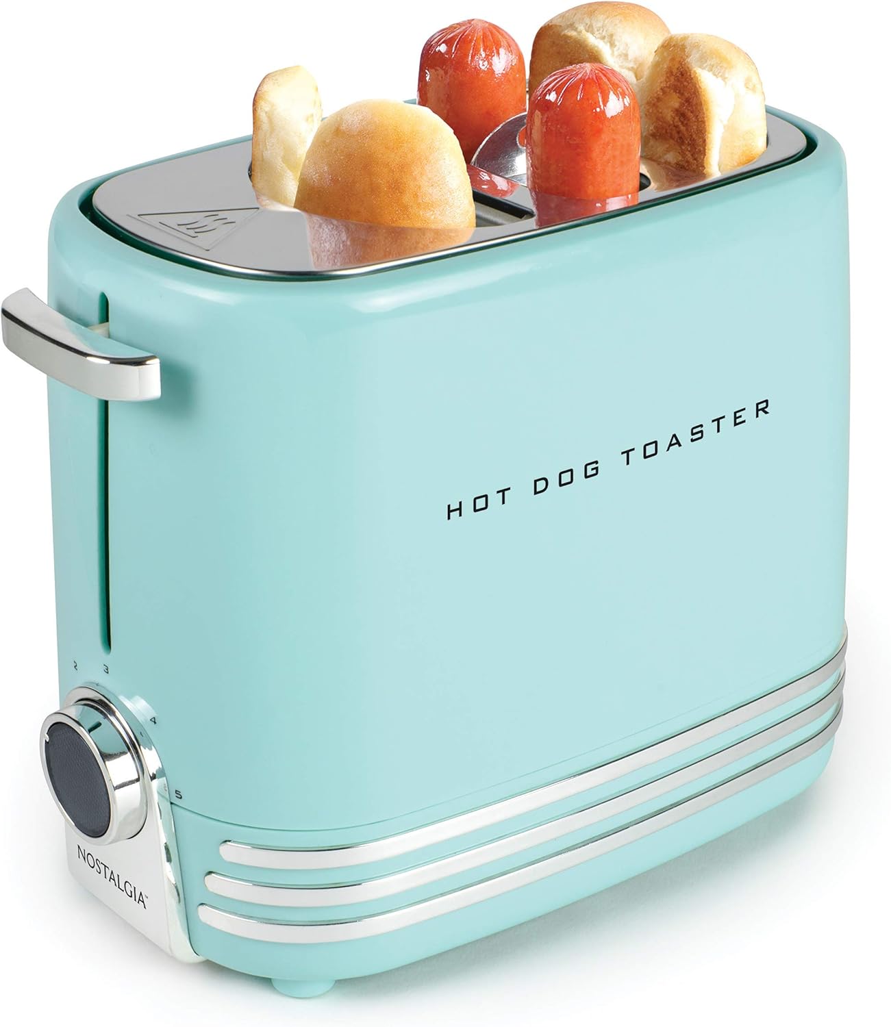 Nostalgia HDT900AQ Two Hot Dog and Buns Pop-Up Toaster Aqua (Renewed)