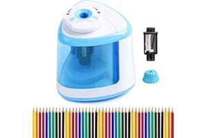 MINGNOR Pencil Sharpeners automatic- Electric pencil sharpener battery powered handheld heavy duty for No.2/Colored Pencils(6-8mm), Pencil sharpeners manual school/Artists/Kids/Classroom/Office/Home