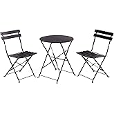 Grand patio Premium Frame Patio Bistro Set, Folding Outdoor Patio Furniture Sets, 3-Piece Patio Set of Folding Patio Table an
